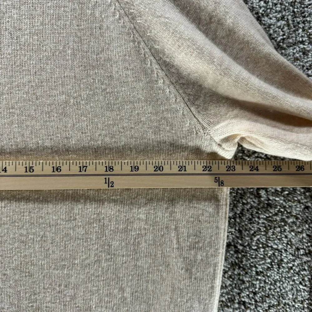J Crew‎ Sweater Mens Extra Large Beige Lambswool Pullover Knit Long Sleeve Adult